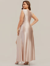 Load image into Gallery viewer, Color=Champagne | One Stop Shop Sleeveless High Stretch Cowl Neck Fishtail Floor Length Bridesmaid Dresses-Champagne 8