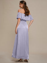 Load image into Gallery viewer, Color=Floral | Chiffon Drop Shoulder A-Line Bridesmaid Dress-Floral 2