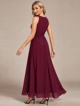 Load image into Gallery viewer, Burgundy | Corset Sash Halter Chiffon A-Line Maxi Bridesmaid Dress-Burgundy