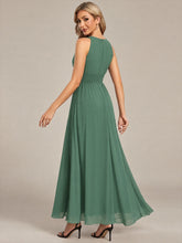 Load image into Gallery viewer, Eucalyptus | Corset Sash Halter Chiffon A-Line Maxi Bridesmaid Dress-Eucalyptus