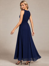 Load image into Gallery viewer, Navy Blue | Corset Sash Halter Chiffon A-Line Maxi Bridesmaid Dress-Navy Blue