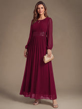 Load image into Gallery viewer, Burgundy | Sequin Chiffon Puff Sleeve Bridesmaid Dress-Burgundy