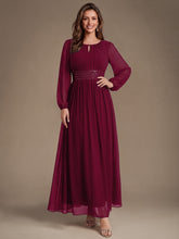 Load image into Gallery viewer, Burgundy | Sequin Chiffon Puff Sleeve Bridesmaid Dress-Burgundy