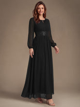 Load image into Gallery viewer, Black | Sequin Chiffon Puff Sleeve Bridesmaid Dress-Black