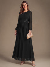 Load image into Gallery viewer, Black | Sequin Chiffon Puff Sleeve Bridesmaid Dress-Black