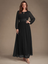 Load image into Gallery viewer, Black | Sequin Chiffon Puff Sleeve Bridesmaid Dress-Black