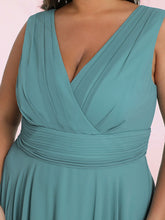 Load image into Gallery viewer, Color=Dusty Blue | Pretty Wholesale Knee Length Chiffon Bridesmaid Dress With Irregular Hem-Dusty Blue 5
