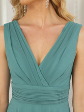 Load image into Gallery viewer, Color=Light teal | Wholesale Knee Length Chiffon Bridesmaid Dress With Irregular Hem-Light teal 8