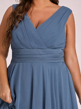Load image into Gallery viewer, Color=Dusty Blue | Pretty Wholesale Knee Length Chiffon Bridesmaid Dress With Irregular Hem-Dusty Blue 5