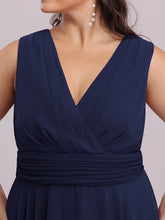 Load image into Gallery viewer, Color=Navy Blue | Pretty Wholesale Knee Length Chiffon Bridesmaid Dress With Irregular Hem-Navy Blue 5