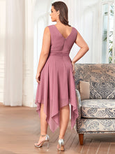 Load image into Gallery viewer, Color=Orchid | Pretty Wholesale Knee Length Chiffon Bridesmaid Dress With Irregular Hem-Orchid 2