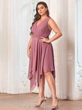 Load image into Gallery viewer, Color=Orchid | Pretty Wholesale Knee Length Chiffon Bridesmaid Dress With Irregular Hem-Orchid 4