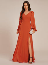 Load image into Gallery viewer, A Line V Neck Wholesale Bridesmaid Dresses With High Split