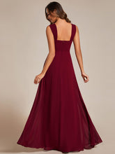 Load image into Gallery viewer, Chiffon Square Neck Wholesale Bridesmaid Dress With Sleeveless_Burgundy