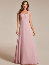 Load image into Gallery viewer, Chiffon Square Neck Wholesale Bridesmaid Dress With Sleeveless #color_Dusty Rose