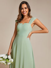 Load image into Gallery viewer, Chiffon Square Neck Wholesale Bridesmaid Dress With Sleeveless #color_Mint Green