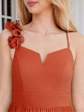 Load image into Gallery viewer, Elegant V-Neck Floral Strap Bodycon Chiffon Wholesale Bridesmaid Dress