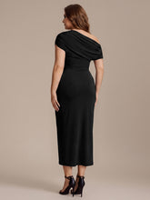 Load image into Gallery viewer, Color=Black | Wholesale Pricing Short Sleeve Off-Shoulder High Stretch A-Line Evening Tops-Black 7