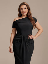 Load image into Gallery viewer, Color=Black | Wholesale Pricing Short Sleeve Off-Shoulder High Stretch A-Line Evening Tops-Black 8