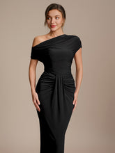 Load image into Gallery viewer, Color=Black | Wholesale Pricing Short Sleeve Off-Shoulder High Stretch A-Line Evening Tops-Black 3
