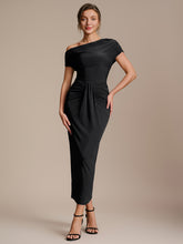 Load image into Gallery viewer, Color=Black | Wholesale Pricing Short Sleeve Off-Shoulder High Stretch A-Line Evening Tops-Black 1