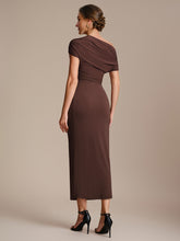 Load image into Gallery viewer, Color=Chocolate Brown | Wholesale Pricing Short Sleeve Off-Shoulder High Stretch A-Line Evening Tops-Chocolate Brown 12