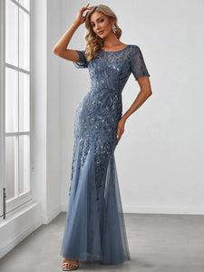 Color=Dusty Navy | Wholesale Sequin Shiny Fishtail Tulle Dresses for Party-Dusty Navy 12