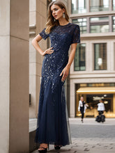 Load image into Gallery viewer, Color=Navy Blue | Wholesale Sequin Shiny Fishtail Tulle Dresses for Party-Navy Blue 1