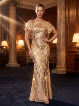 Load image into Gallery viewer, Volume Discounts Short Sleeve Sequin Fishtail High Stretch Round Neck Evening Dresses