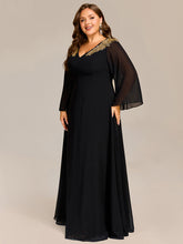Load image into Gallery viewer, Color=Black | Bulk Wholesale Bridesmaid Sequin Dresse with Sequin Embroidery-Black 3