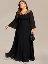 Load image into Gallery viewer, Color=Black | Bulk Wholesale Bridesmaid Sequin Dresse with Sequin Embroidery-Black 4
