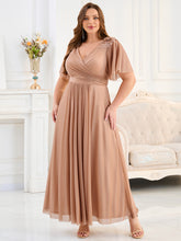 Load image into Gallery viewer, Color=Pink | Ever Pretty Wholesale Backless Chiffon Bridesmaid Dresses with Pleated &amp; Applique Details-Pink 4