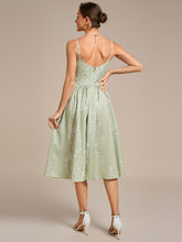 Load image into Gallery viewer, Color=Vintage Primrose Celadon | B2B-Exclusive Sleeveless Floral A-Line Square Neck Midi Wedding Guest Dress-Vintage Primrose Celadon 2
