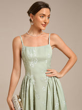 Load image into Gallery viewer, Color=Vintage Primrose Celadon | B2B-Exclusive Sleeveless Floral A-Line Square Neck Midi Wedding Guest Dress-Vintage Primrose Celadon 3