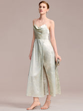Load image into Gallery viewer, Color=Mint Green | Commercial Wholesale Sleeveless Deep V-Neck Backless Midi Dress with Thigh-High Slit Wedding Guest Dresses-Mint Green 5