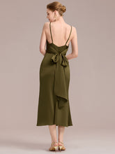 Load image into Gallery viewer, Color=Olive Green | Commercial Wholesale Strapless Adjustable Spaghetti Straps Fishtail Midi Wedding Guest Dresses-Olive Green 2