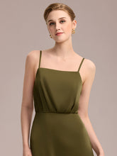 Load image into Gallery viewer, Color=Olive Green | Commercial Wholesale Strapless Adjustable Spaghetti Straps Fishtail Midi Wedding Guest Dresses-Olive Green 3