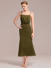 Load image into Gallery viewer, Color=Olive Green | Commercial Wholesale Strapless Adjustable Spaghetti Straps Fishtail Midi Wedding Guest Dresses-Olive Green 1