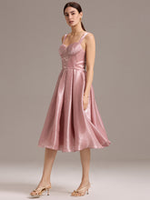 Load image into Gallery viewer, Color=Dusty Rose | Factory Design Sleeveless Sweetheart Neck Gathered A-Line Midi Wedding Guest Dresses-Dusty Rose 4