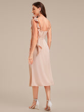 Load image into Gallery viewer, Color=English Rose | Sleeveless Off Shoulder Fishtail Floral Midi Wedding Guest Dresses-English Rose 2