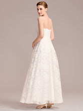 Load image into Gallery viewer, Color=White | Wholesale Spaghetti Strap Sweetheart Floral A-Line Floor-Length Bridal Dress-White 2