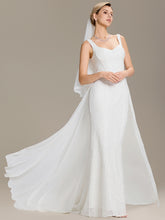 Load image into Gallery viewer, Color=White | Industrial Use Sleeveless Sweetheart Neck Fishtail Sequin Backless Wedding Dresses-White 4