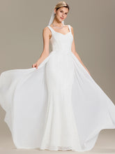 Load image into Gallery viewer, Color=White | Industrial Use Sleeveless Sweetheart Neck Fishtail Sequin Backless Wedding Dresses-White 5