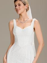 Load image into Gallery viewer, Color=White | Industrial Use Sleeveless Sweetheart Neck Fishtail Sequin Backless Wedding Dresses-White 3