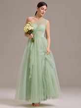 Load image into Gallery viewer, Color=Mint Green | Wholesale Pricing Sleeveless Asymmetrical A-Line Floor Length Dress with Thigh-High Slit, Bridesmaid Dresses-Mint Green 5