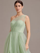 Load image into Gallery viewer, Color=Mint Green | Wholesale Pricing Sleeveless Asymmetrical A-Line Floor Length Dress with Thigh-High Slit, Bridesmaid Dresses-Mint Green 3