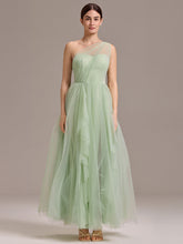 Load image into Gallery viewer, Color=Mint Green | Wholesale Pricing Sleeveless Asymmetrical A-Line Floor Length Dress with Thigh-High Slit, Bridesmaid Dresses-Mint Green 1