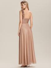 Load image into Gallery viewer, Color=Rose Gold | One Stop Shop Sleeveless Floral Pleated Backless A-Line Floor Length Bridesmaid Dresses-Rose Gold 2