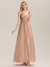 Load image into Gallery viewer, Color=Rose Gold | One Stop Shop Sleeveless Floral Pleated Backless A-Line Floor Length Bridesmaid Dresses-Rose Gold 5