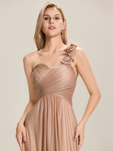 Color=Rose Gold | One Stop Shop Sleeveless Floral Pleated Backless A-Line Floor Length Bridesmaid Dresses-Rose Gold 3